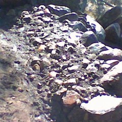 Kivihiekka levitetty ja ajettu rakoihin vedellä.